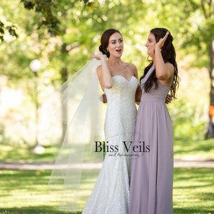Soft 2 Tier Drop Wedding Veil with Blusher